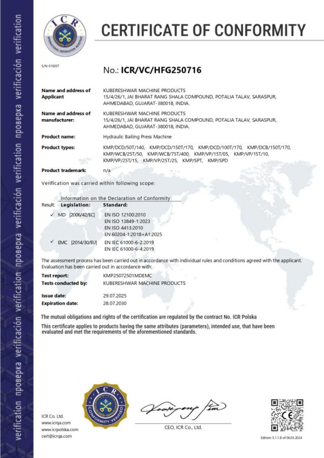 CE Certificate Conformity